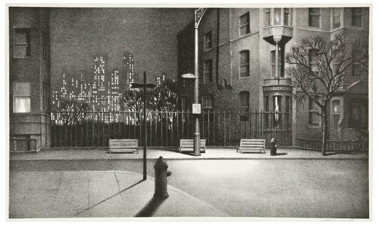 Appraisal: Stow Wengenroth - New York Nocturne S Lithograph signed in