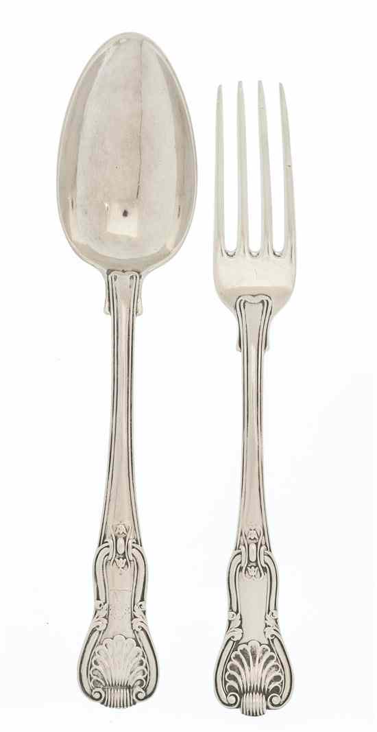 Appraisal: A George III Silver Fork and Spoon Set Paul Storr