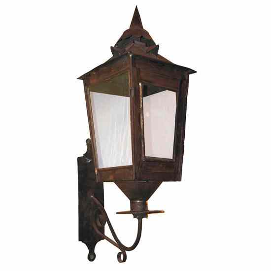 Appraisal: A Tole Ware Bracket Lantern th century having a pointed