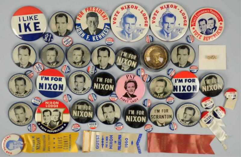 Appraisal: Lot of Mostly Nixon Political Button Pins Also includes Ike