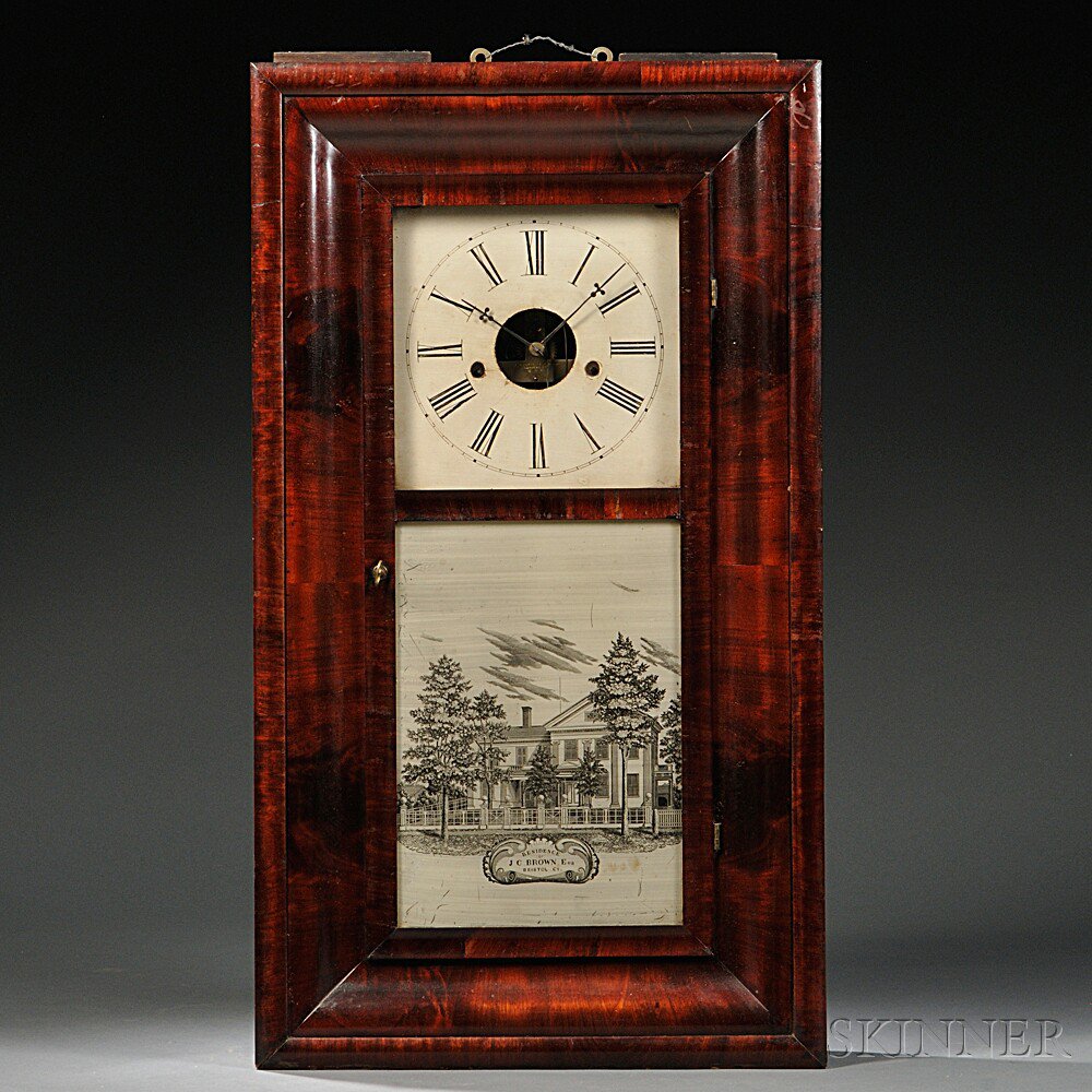 Appraisal: J C Brown Eight-day Ogee Clock Bristol Connecticut c rosewood