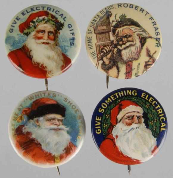 Appraisal: Lot of Celluloid Santa Pin Back Buttons Description Includes one