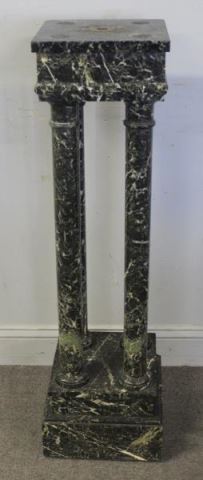 Appraisal: Antique Green Marble Pedestal From a Queens NY estate Dimensions