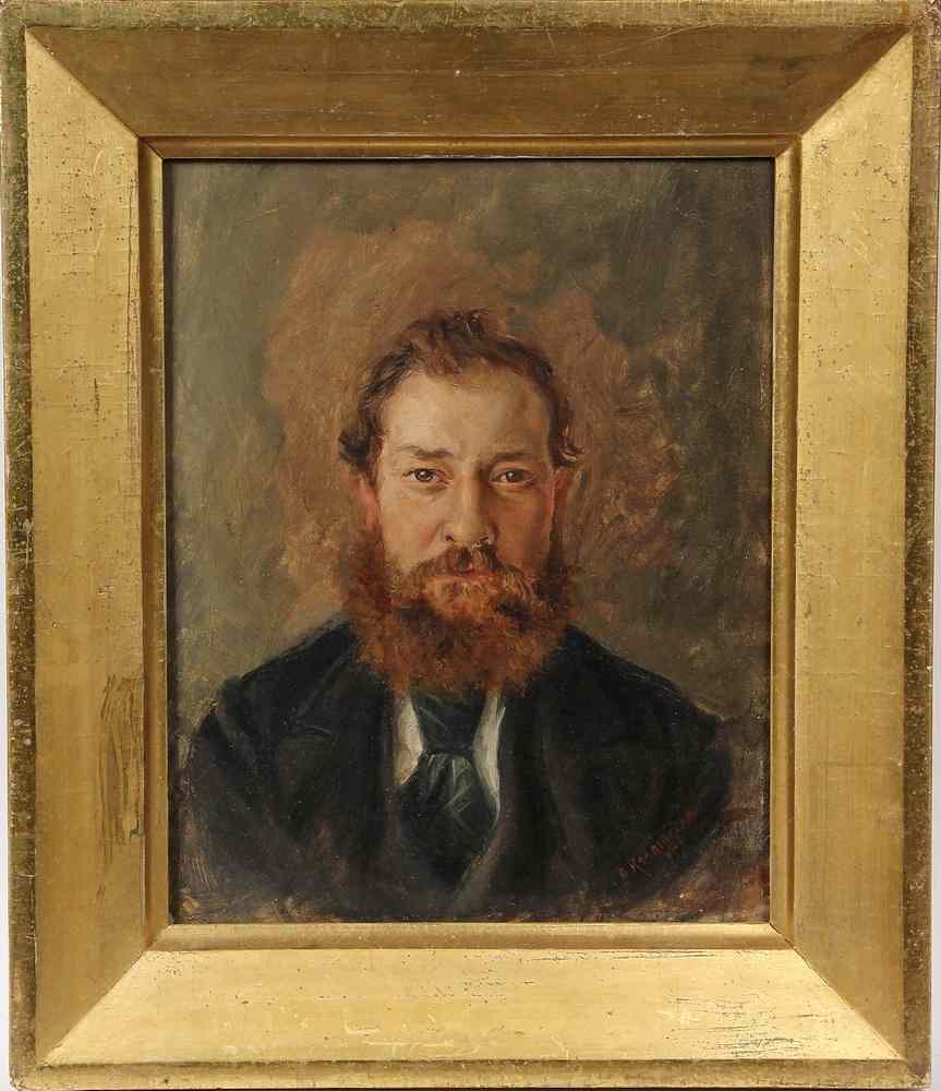 Appraisal: OOB - Portrait of Red Bearded Man Self-Portrait by Thomas