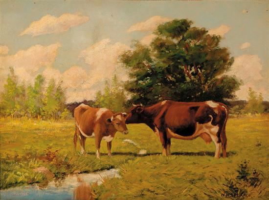 Appraisal: William Houghton Sprague Pearce Massachusetts - COWS BY WATERING HOLE