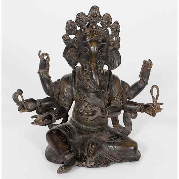 Appraisal: Indian Bronze Ganesha Indian A cast bronze figure of a