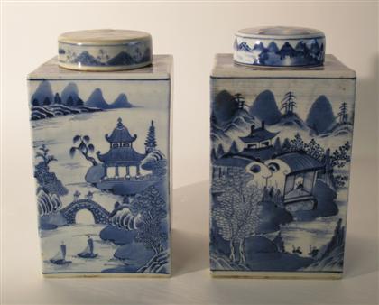 Appraisal: Large Pair of Chinese blue and white porcelain covered jars