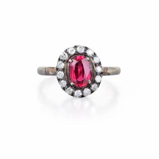 Appraisal: An Antique Ruby and Diamond Ring Featuring a very lively