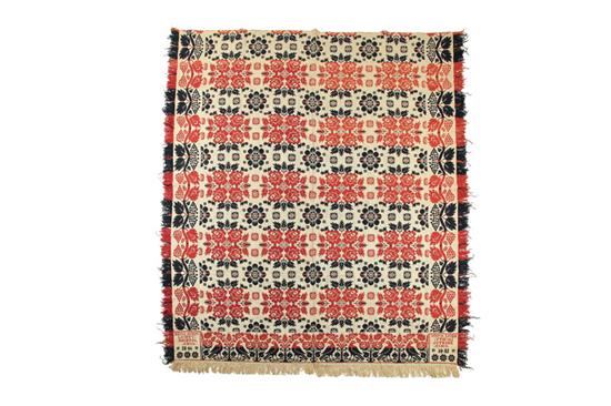 Appraisal: OHIO JACQUARD COVERLET Woven by Benjamin Lichty Bristol Wayne County