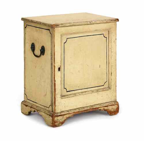 Appraisal: New England painted pine valuables chest ca with an eight-drawer