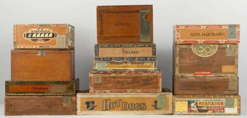 Appraisal: Lot of Cigar Boxes Description Includes one marked Hotdogs with