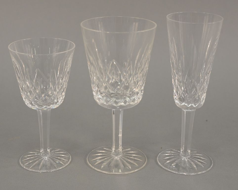 Appraisal: Twenty-one piece Waterford crystal group to include seven wine glasses