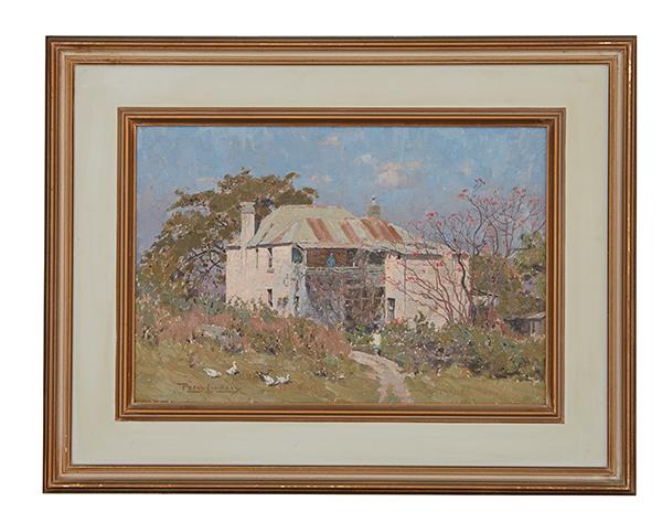 Appraisal: PERCY LINDSAY - House in Rural Setting Oil on board