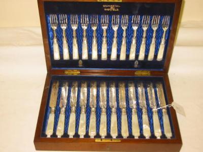 Appraisal: A SET OF EDWARDIAN DESSERT EATERS for twelve settings the