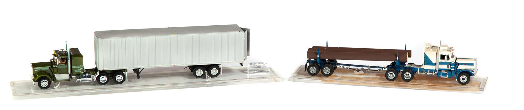 Appraisal: TWO AMERICAN SEMI TRAILER TRUCK MODELS Late th century Peterbilt