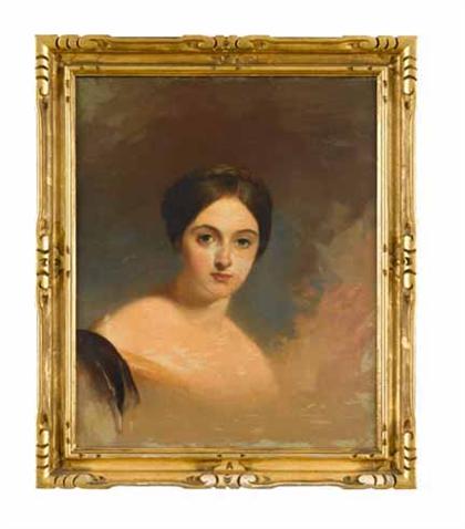 Appraisal: Thomas Sully - portrait of miss nancy shaw Initialed TS