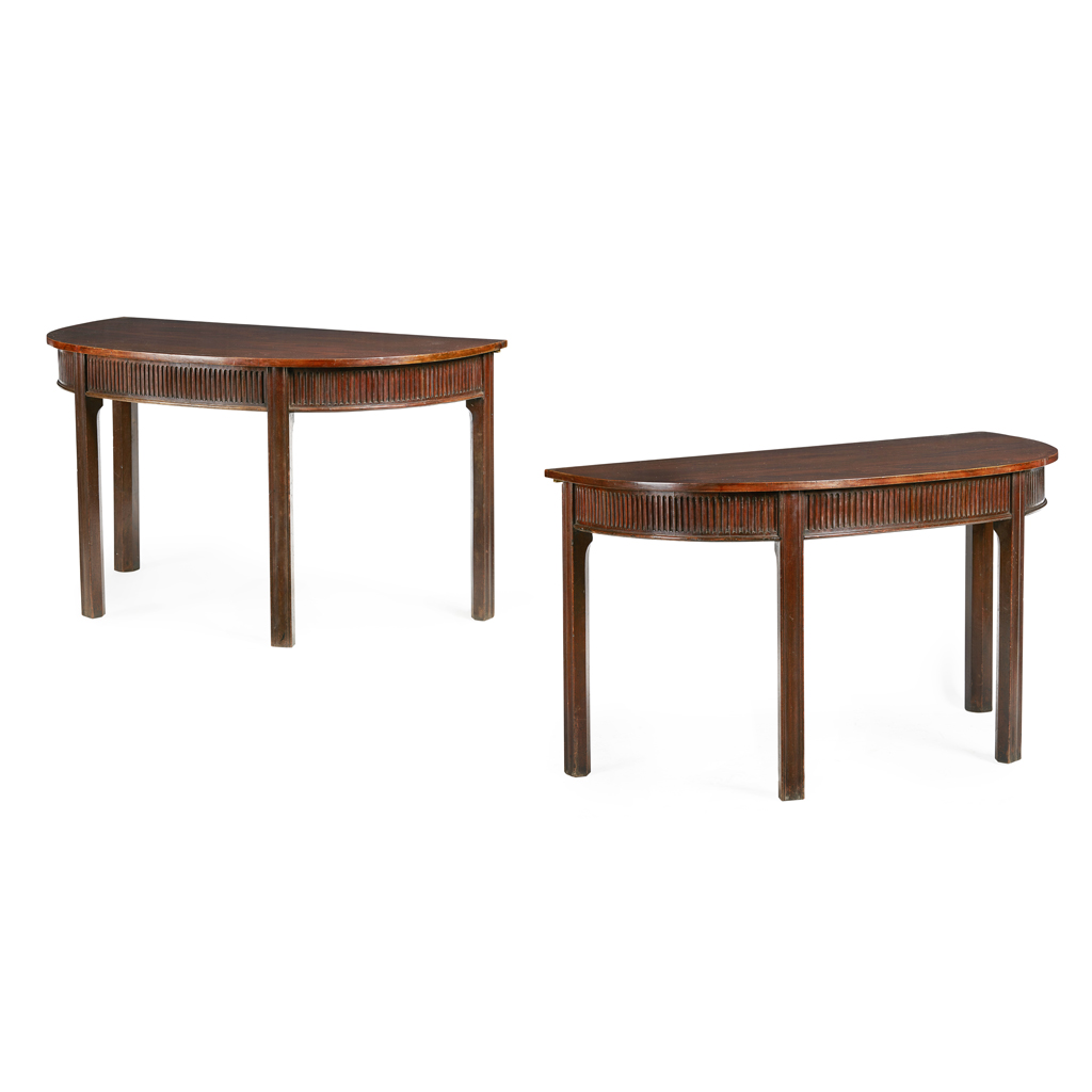 Appraisal: PAIR OF GEORGE III MAHOGANY PIER TABLES LATE TH CENTURY