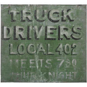 Appraisal: Two Advertising Signs th Century a double-sided sheet metal 'Truck