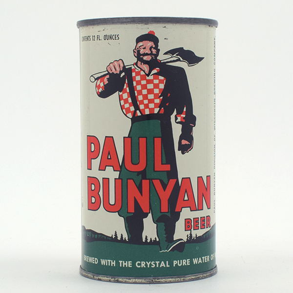 Appraisal: Paul Bunyan Beer Flat Top COUNTRY-BLACK TRIM UNLISTEDReference USBC UnlistedBrewery