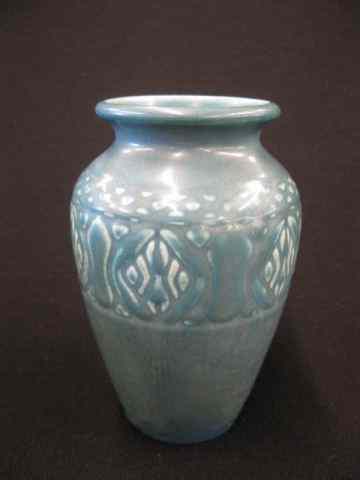 Appraisal: Rookwood Pottery Vase dark blue stylized geometric designs shape ''