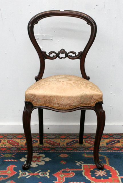 Appraisal: A cedar balloon back salon chair th century