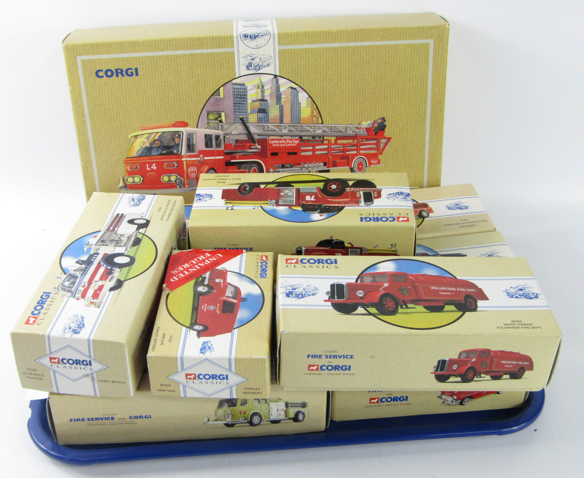 Appraisal: A collection of Corgi Classics die cast fire engine models