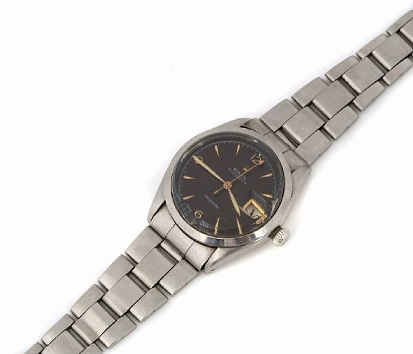 Appraisal: Rolex A stainless steel calendar bracelet watch with black dial