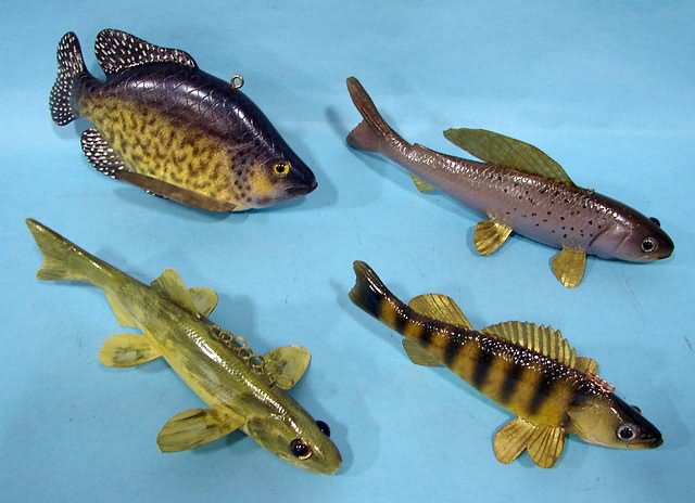 Appraisal: Group of ice fishing decoys - various species - signed