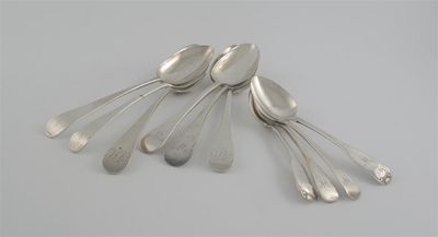 Appraisal: A quantity of flatware including a pair of George III