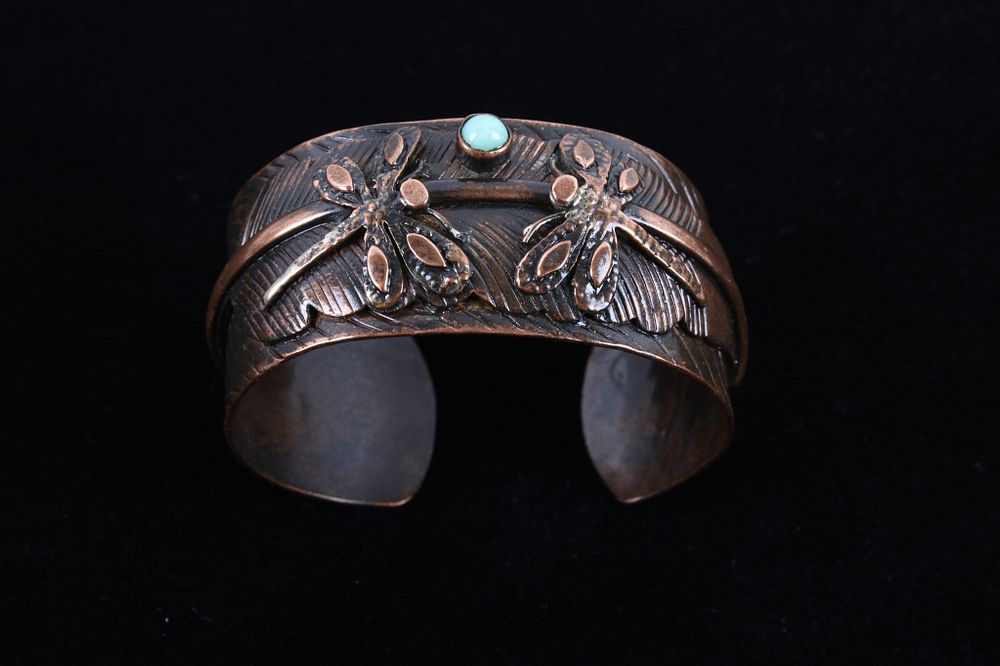 Appraisal: Armand American Horse Copper Turquoise Bracelet Featured in this lot