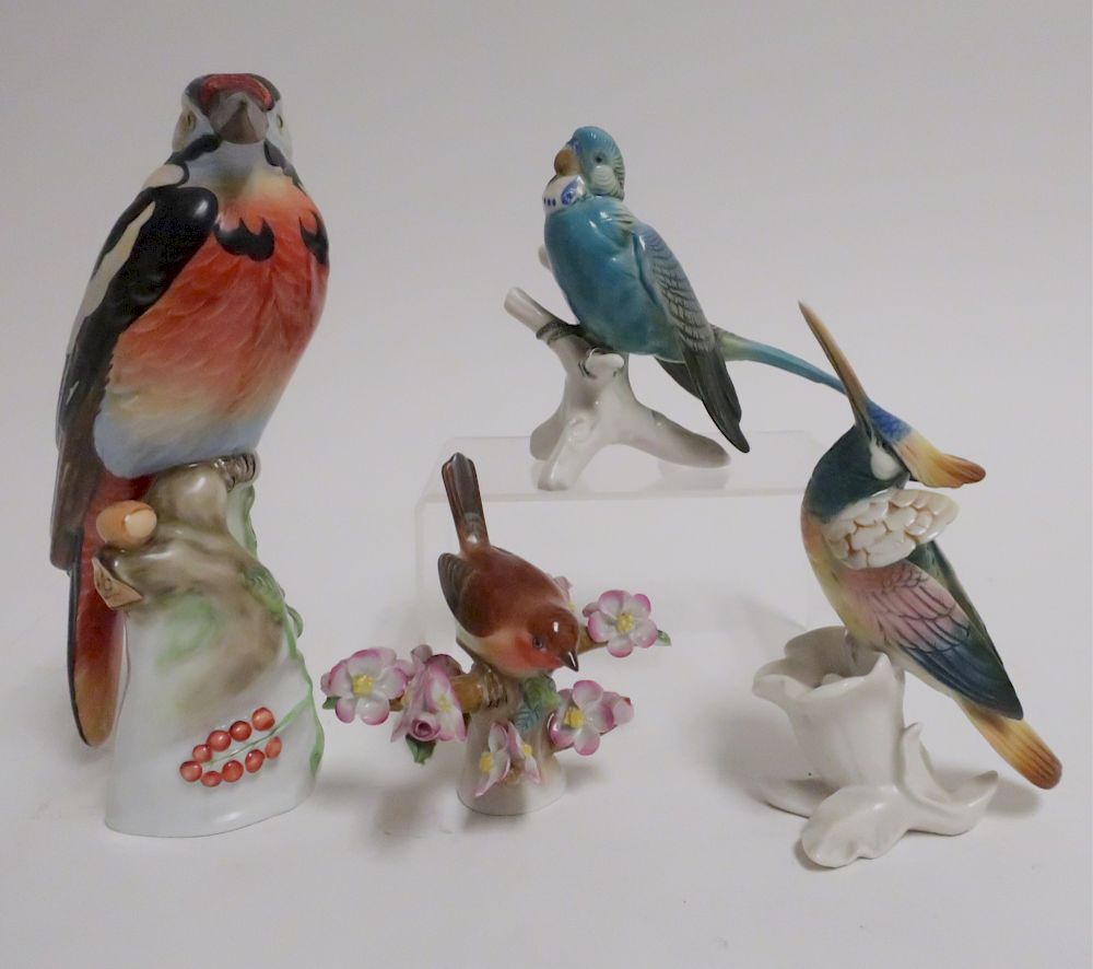 Appraisal: Porcelain Birds Largest Smallest are Herend h and h QLIV