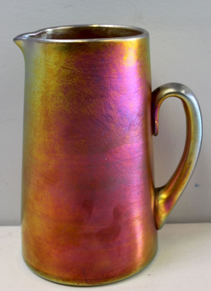 Appraisal: Louis Comfort Tiffany Favrille Glass Jug Signed on the base