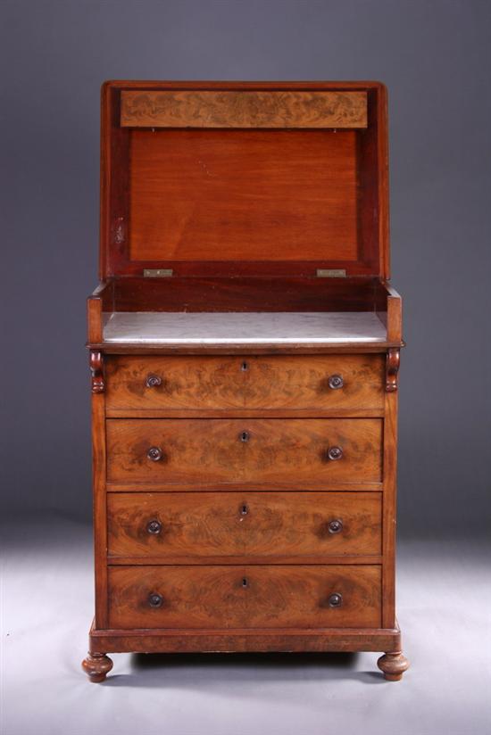 Appraisal: VICTORIAN MAHOGANY SERVING STAND th century Molded-edge elevated top with