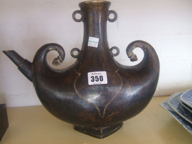 Appraisal: An Indian bronze pilgrim flask probably Decca central India th