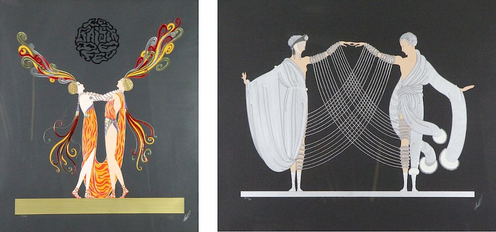 Appraisal: ERTE Lot of Two Serigraphs Love and Passion Suite To