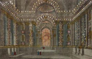 Appraisal: CUT ILLUMINATED VUE D'OPTIQUE ENGRAVINGS OF ROME Three hand-tinted Vue