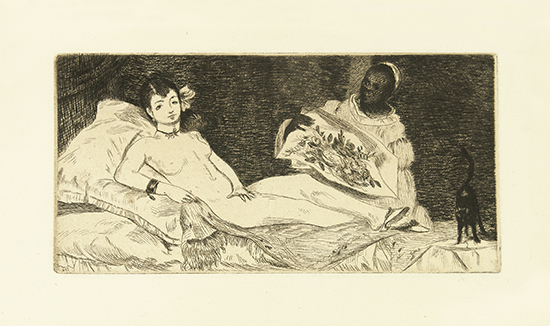 Appraisal: EDOUARD MANET Olympia Etching printed in dark brownish-black on cream