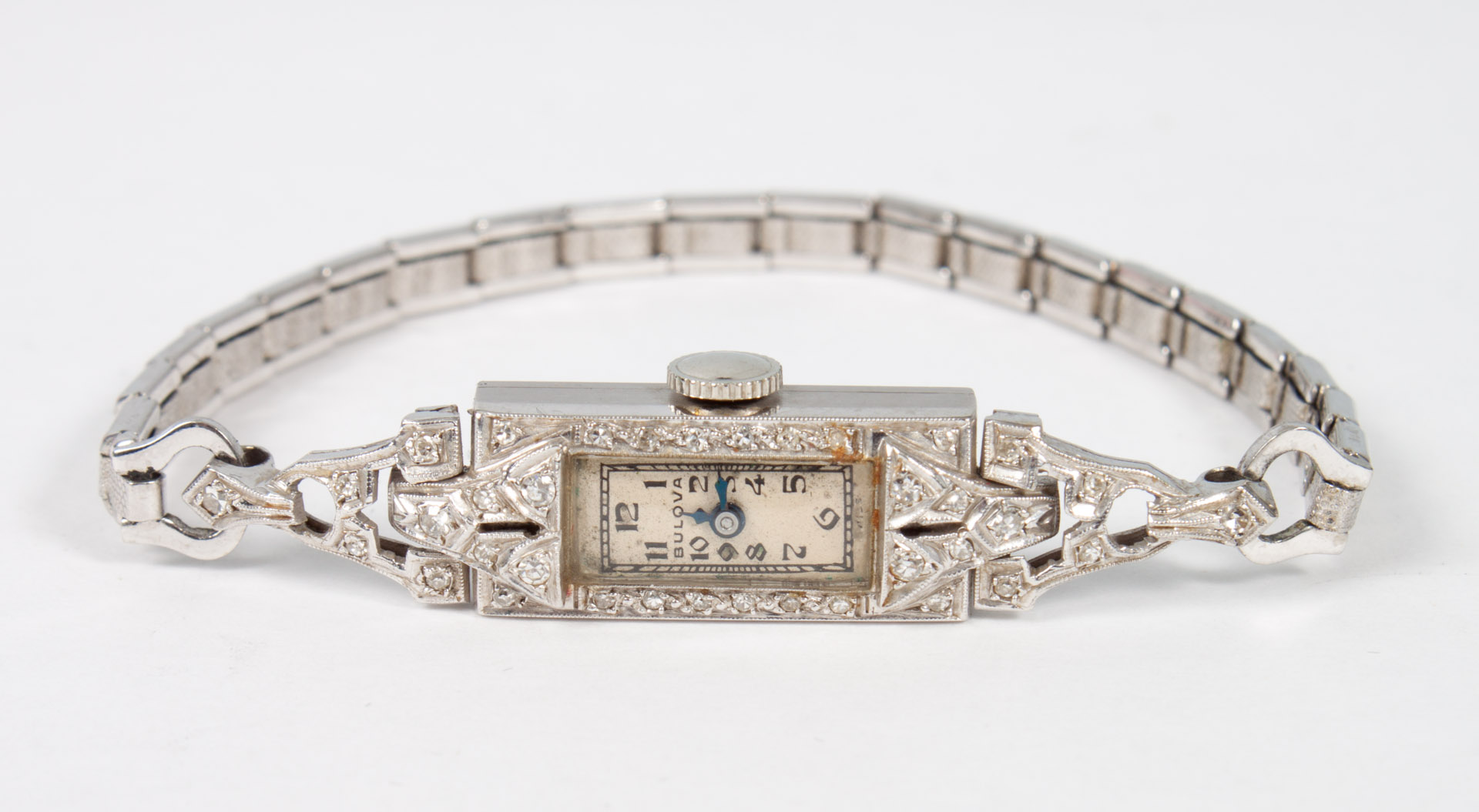 Appraisal: Lady's Bulova K white gold diamond wrist watch 's with