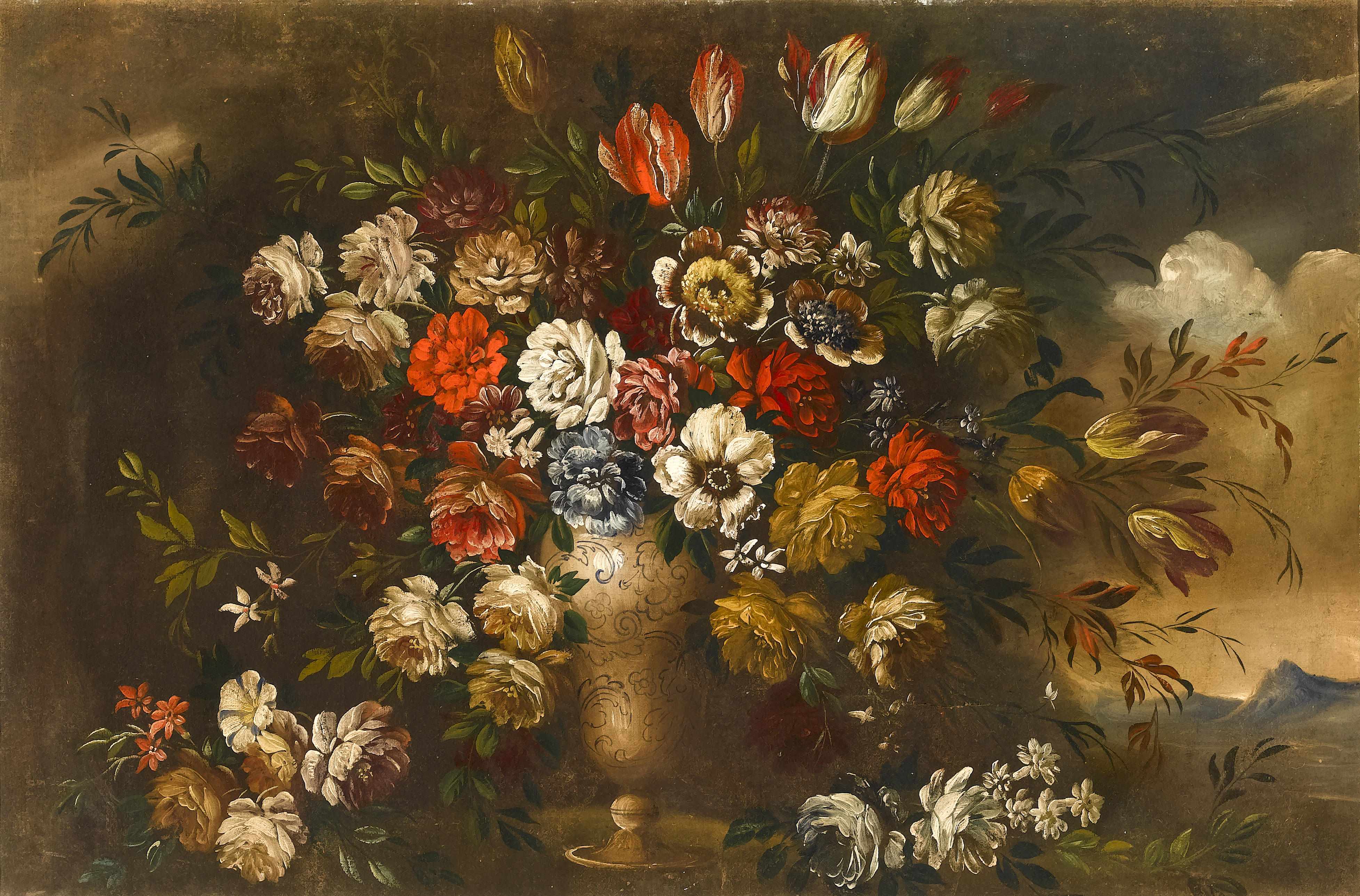 Appraisal: Italian School A still life of flowers in a vase