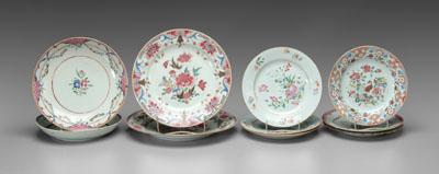 Appraisal: Ten pieces Chinese export porcelain famille rose pair in plates