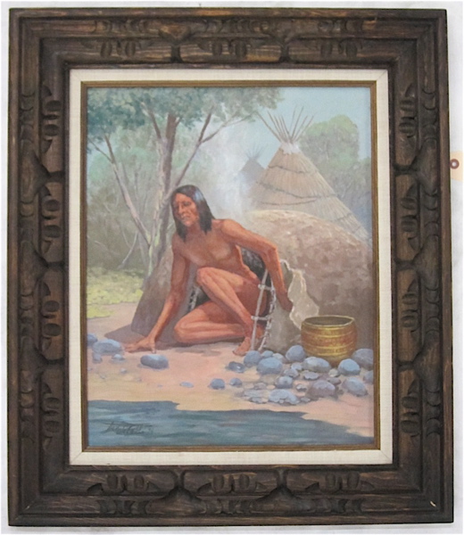 Appraisal: FRED OLDFIELD OIL ON CANVAS Washington born The Sweat Lodge