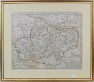 Appraisal: Framed French Hand Colored Map Of Transylvania Framed French hand