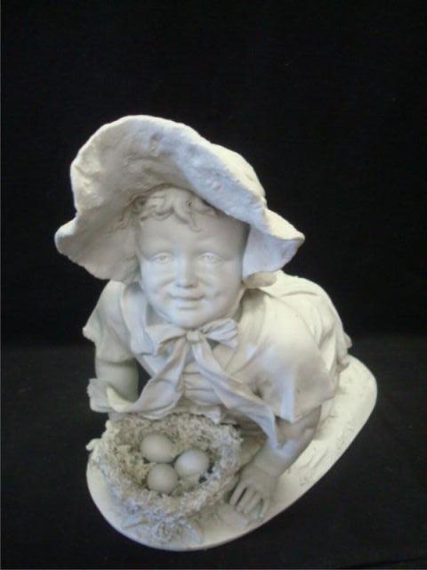 Appraisal: Parian Figure of Crawling Baby In Bonnet From a Hartsdale