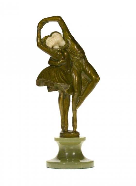 Appraisal: AN AUSTRIAN BRONZE AND IVORY GROUP OF BALLET DANCERS CAST