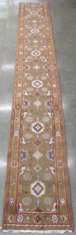 Appraisal: Handmade Oriental Runner Rug Mahal design brown field with blue