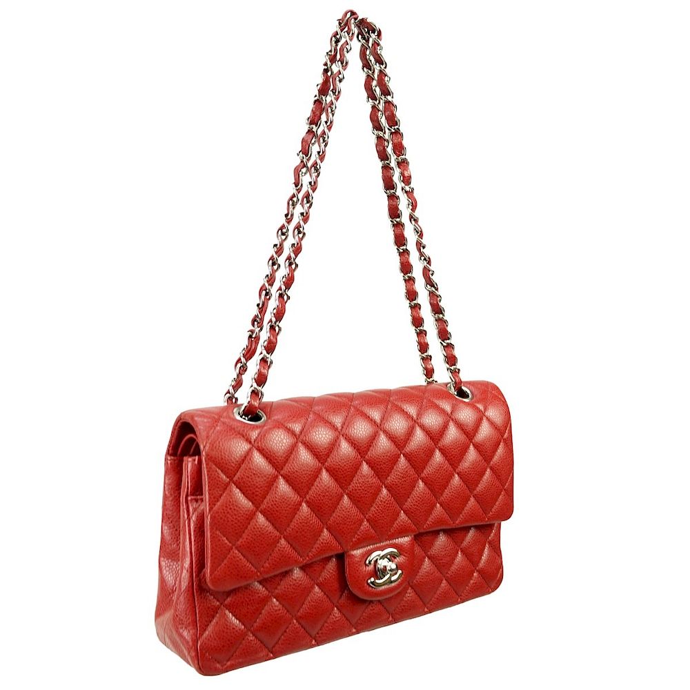 Appraisal: Chanel Bag Chanel Red Quilted Leather Classic Double Flap Bag