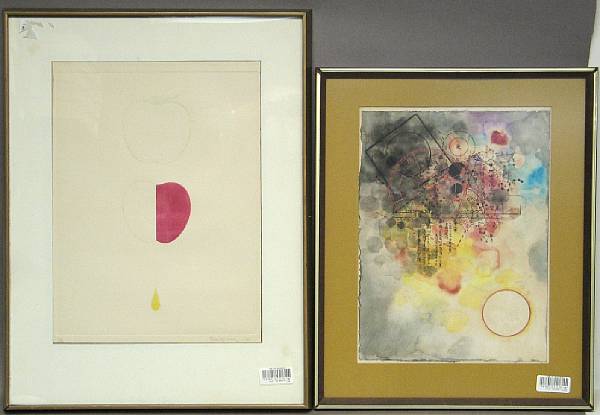 Appraisal: Bae Young th Century Two works on paper Each framed