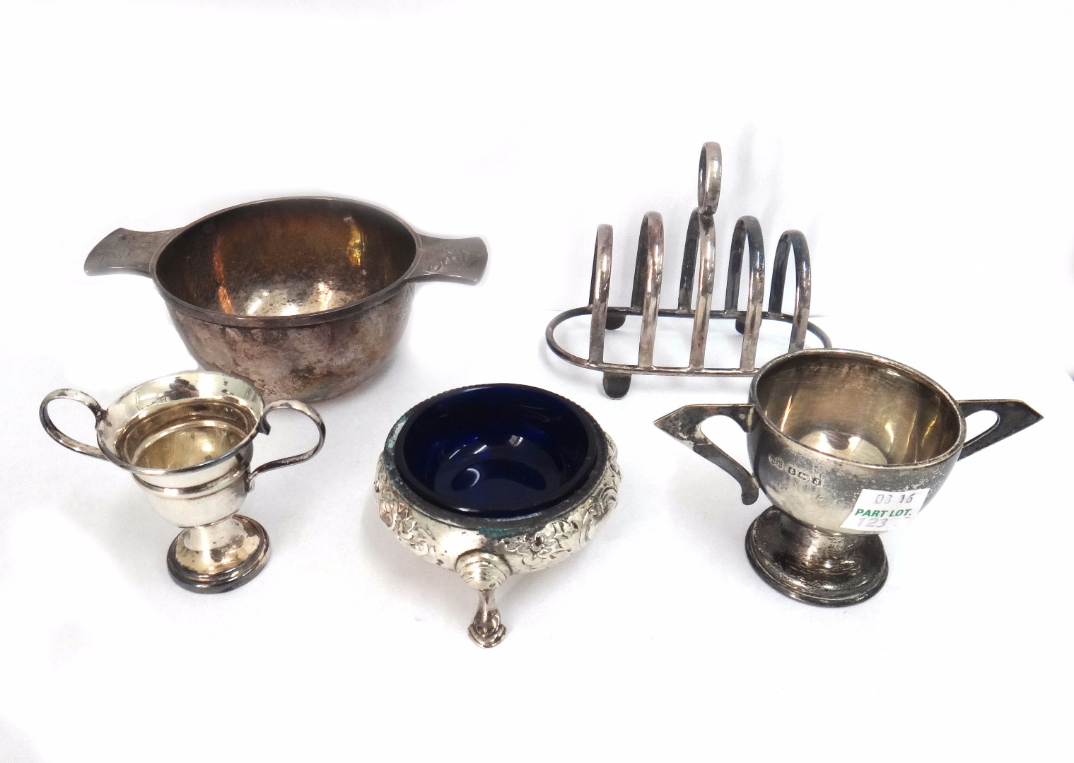 Appraisal: A late th century style silver porringer George Unite Birmingham