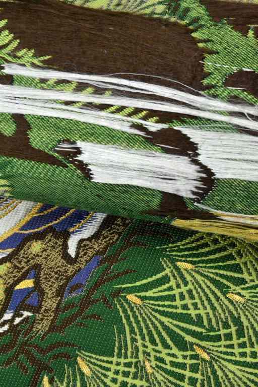 Appraisal: Japanese Obi Silk MaterialFinely sewn to depict crashing waves and