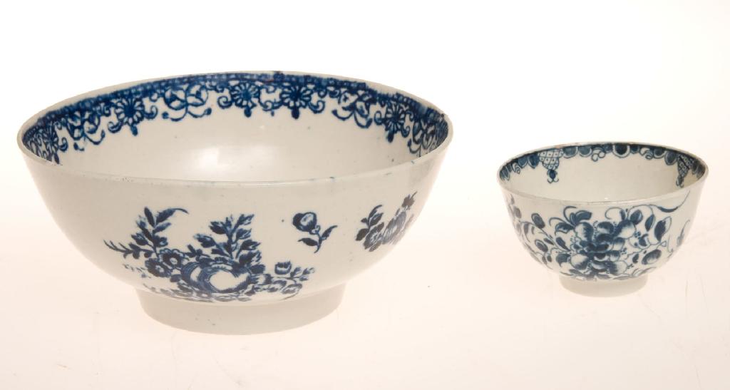 Appraisal: th CENTURY WORCESTER BLUE AND WHITE TEA BOWL with crescent